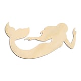 Laser-cut baltic birch silhouette of GLIDING MERMAID