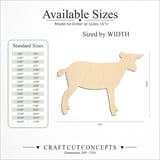 Size reference chart for GOAT NIGERIAN DWARF
