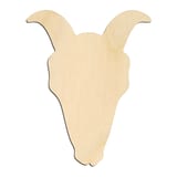 Laser-cut baltic birch silhouette of GOAT SKULL