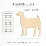 Size reference chart for TALL STANDING GOAT