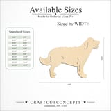 Size reference chart for DETAILED GOLDEN RETRIEVER