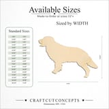 Size reference chart for SIDE SILHOUETTE GOLDEN RETRIEVER
