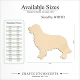 Size reference chart for STANDING GOLDEN RETRIEVER