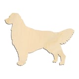 Laser-cut baltic birch silhouette of STANDING TALL GOLDEN RETRIEVER