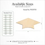Size reference chart for GRADUATION CAP SIMPLE