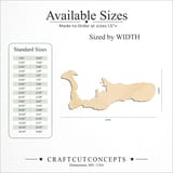 Size reference chart for GRAND CAYMAN ISLAND SILHOUETTE