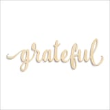 Laser-cut baltic birch silhouette of GRATEFUL SCRIPT
