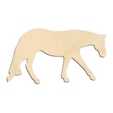 Laser-cut baltic birch silhouette of GRAZING HORSE