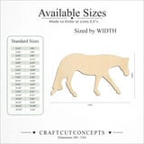 Size reference chart for GRAZING HORSE