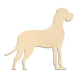 Laser-cut baltic birch silhouette of STANDING TALL GREAT DANE