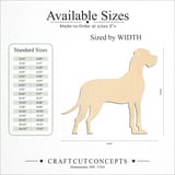 Size reference chart for STANDING TALL GREAT DANE
