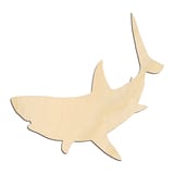 Laser-cut baltic birch silhouette of GREAT WHITE SHARK