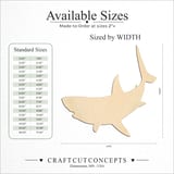 Size reference chart for GREAT WHITE SHARK