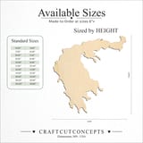 Size reference chart for GREECE