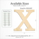 Size reference chart for GREEK LETTER CHI