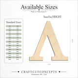 Size reference chart for GREEK LETTER LAMBDA