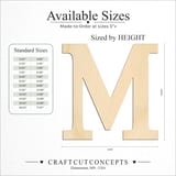 Size reference chart for GREEK LETTER MU