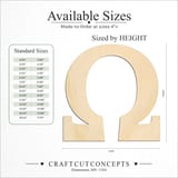 Size reference chart for GREEK LETTER OMEGA