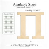 Size reference chart for GREEK LETTER PI