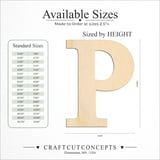 Size reference chart for GREEK LETTER RHO