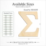 Size reference chart for GREEK LETTER SIGMA