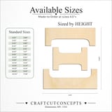 Size reference chart for GREEK LETTER XI