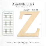 Size reference chart for GREEK LETTER ZETA