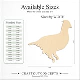Size reference chart for GROUSE BIRD WALKING