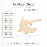 Size reference chart for CLASSIC HAMMERHEAD SHARK