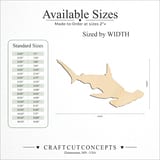 Size reference chart for SWIMMING HAMMERHEAD SHARK