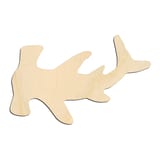 Laser-cut baltic birch silhouette of TOP VIEW HAMMERHEAD SHARK
