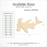 Size reference chart for TOP VIEW HAMMERHEAD SHARK