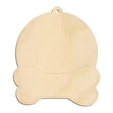 Laser-cut baltic birch silhouette of Dog Bone Round Hanging Sign