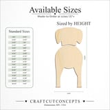 Size reference chart for Harrier Dog