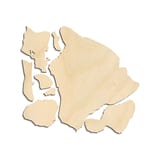 Laser-cut baltic birch silhouette of Hawaiian Islands Set