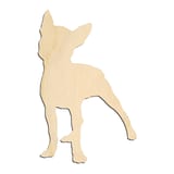 Laser-cut baltic birch silhouette of HEAD TILTED STANDING BOSTON TERRIER