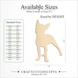 Size reference chart for HEAD TILTED STANDING BOSTON TERRIER