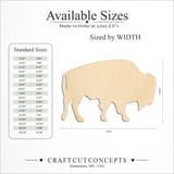 Size reference chart for HEARD BUFFALO BISON