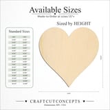 Size reference chart for HEART