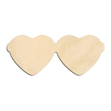 Laser-cut baltic birch silhouette of HEART GLASSES