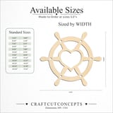 Size reference chart for HEART SHIP WHEEL