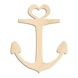 Laser-cut baltic birch silhouette of HEART TOP ANCHOR