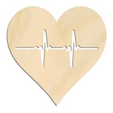 Laser-cut baltic birch silhouette of HEARTBEAT HEART