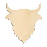 Laser-cut baltic birch silhouette of HIGHLAND COW HEAD
