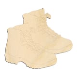 Laser-cut baltic birch silhouette of HIKING BOOTS PAIR