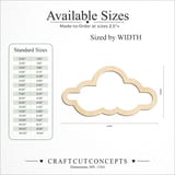 Size reference chart for HOLLOW CLOUD OUTLINE BAND BASE