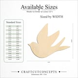 Size reference chart for HOLY SPIRIT DOVE BURST