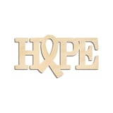 Laser-cut baltic birch silhouette of HOPE RIBBON