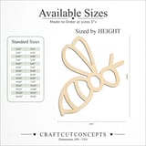 Size reference chart for HORNET BEE