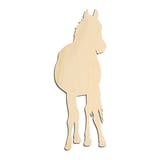 Laser-cut baltic birch silhouette of ALERT STANDING HORSE